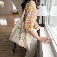 E98 French Demain Korean Style Shoulder Bag Portable Canvas Bag Street Shooting Shopping Bag School Bag Female Fashion