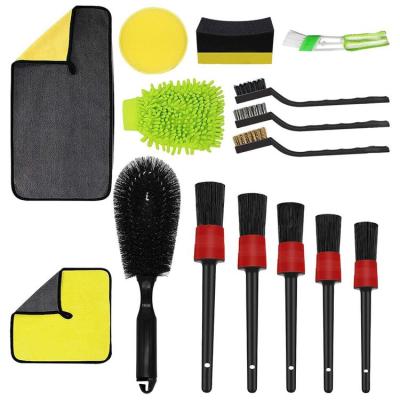 Car Detailing Brush Set 15 Pieces Car Interior and Interior Trim Kit Car Wash Accessories for Car Interior Exterior and Wheels effective