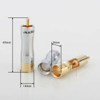 คุณภาพสูง4XAudiocrast RCA ปลั๊กอะแดปเตอร์เสียง Phono Gold Plated Solder Connector RCA ปลายซ่อม HIFI 8มม. ปลั๊ก