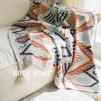 【Ready】? Nordic style office air-conditioning blanket knitted blanket leg blanket whole body shawl dormitory nap blanket non-pure cotton