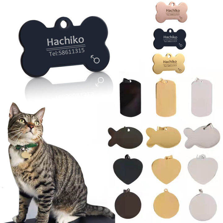 Dog Name Tag Personalized Pet Cat Dog Tags Engraved ID Name Collar Tag