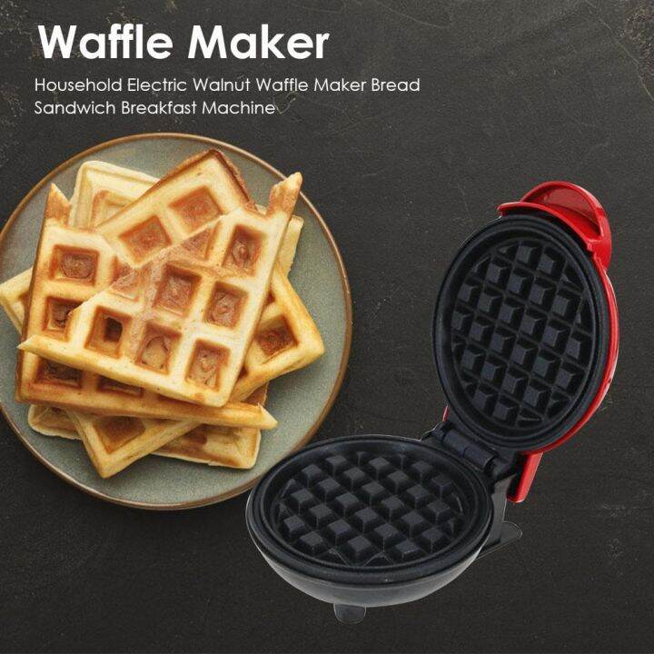 Mini Electric Waffle Maker Nonstick Pan Circular Bakeware Pancake