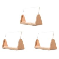 3X U-Shaped Acrylic Solid Wood Home Desk Decoration for Office/Bedroom/Living Room/Cafe-5 Inch