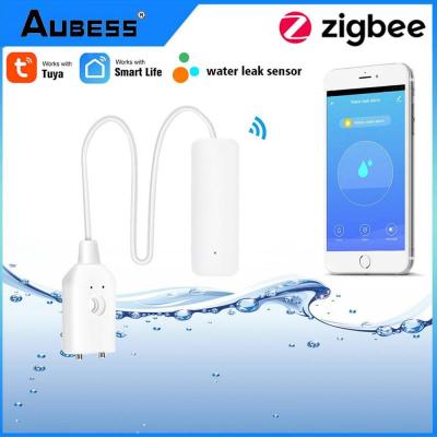 Aubess Tuya Wifizigbee Water Leakage Sensor Leakage Detector Flood Alert Overflow ผ่าน Smart Life Home Security Protection