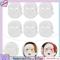 WINOMO 6pcs diy ซานตาคลอสกระดาษเปล่าหน้ากากสีขาวกระดาษสีขาวซานตาคลอสมาสก์