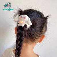 SRHTY Cinnamoroll เชือกมัดผม Kuromi ตุ๊กตาผ้าพลัฌ Pochacoo กิ๊บติดผมการ์ตูนสำหรับเด็ก น่ารักน่ารักๆ ที่มัดผมหางม้า คลิปผมเมโลดี้ หญิง/เด็ก