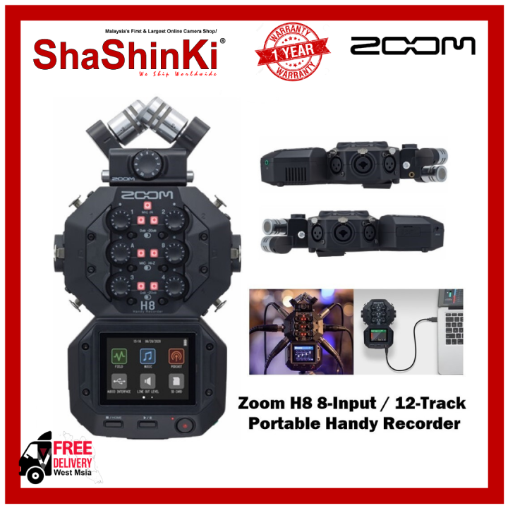 Zoom H8 8Input / 12Track Portable Handy Recorder Lazada