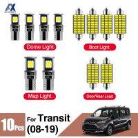 10x ไฟภายในชุดสำหรับ Ford TRANSIT CONNECT 2013-2019สีขาว Canbus LED ชุดสำหรับ Tourneo Cabin Boot Light รถจัดแต่งทรงผม