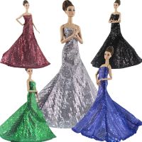 High Fashion Sequin Party Dress For Barbie Doll Clothes Princess Gown 1/6 Doll Accessories Outfits For Barbie Doll Kids Toy