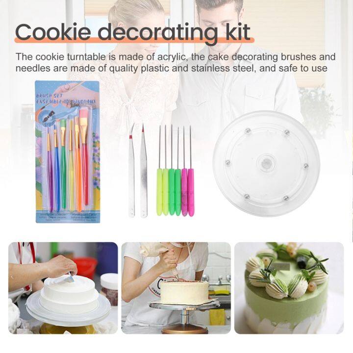 15-pcs-cookie-decorating-kit-supplies-cookie-turntable-cookie-brushes-scriber-needles-for-kitchen-baking-tools