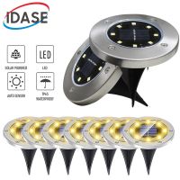 【LZ】✴  Solar Lawn Lights for Pathway 8 LED ao ar livre lâmpadas subterrâneas impermeável Powered Lanterna para Pátio Decoração do jardim Iluminação da plataforma