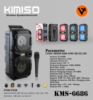 ลำโพงบลูทูธ รุ่น KMS-6686 บลูทูธไร้สาย แบบพกพา ลำโพง BT,FM,USB,TF,AUX,MIC,TWS สำหรับจัดกิจกรรม ปาร์ตี้ แถมฟรีไมโครโฟน