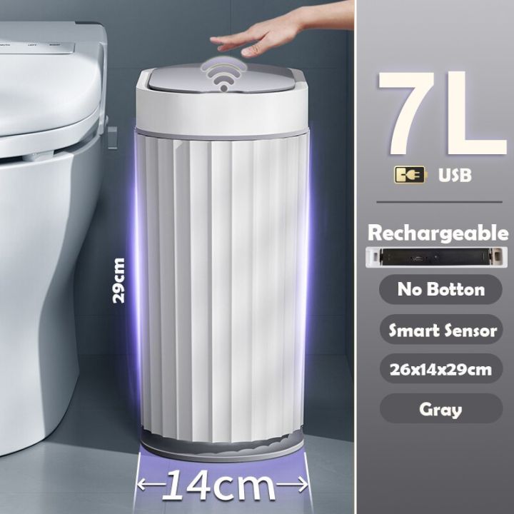ถังขยะ-j05อัจฉริยะแคบถังขยะในห้องน้ำทิ้งขยะถังขยะห้องน้ำกระป๋องถังขยะเซนเซอร์อัตโนมัติอุปกรณ์สำหรับห้องครัว