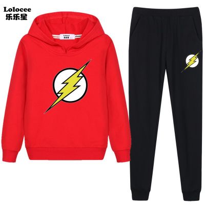 The Flash 2020 เสื้อกันหนาวมีฮู้ด + กางเกงขายาว 2 ชิ้นสําหรับเด็ก