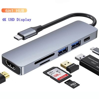 อะแดปเตอร์อเนกประสงค์4K USB C Hub To HDMI เข้ากันได้ Thunderbolt 3 4 USB อะแดปเตอร์แท่นวางมือถือสำหรับแมคบุ๊กโปรแอร์แล็ปท็อป Nintendo