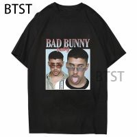 TEE เสื้อยืดผู้ชายเสื้อยืดเสื้อยืดพิมพ์ลาย Cool Hip Hop Bad Bunny สไตล์ฮาราจูกุขนาดใหญ่ Unisex