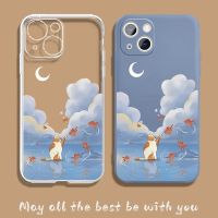 เคสโทรศัพท์มือถือแมวท้องฟ้ากันการตกกระแทกเหมาะสำหรับ Apple ชุดข้าวแดง IQOO Glory OPPO Huawei