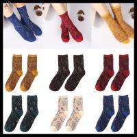 HUJAKON Christmas Gifts Spring Autumn Breathable Flower Print Stocking Floral pattern Cotton Socks