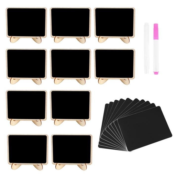 mini-chalkboard-label-signs-10-pack-framed-easel-stand-wooden-blackboard-for-buffet-food-signs-wedding-place-cards