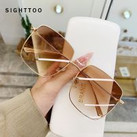 Sighttoo 2022 Sunglasses Women Rimless Square Fashion Glasses Ladies Fashion Personality Shades Gradient Eyewear UV400 Cycling Sunglasses