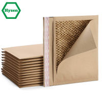 Hysen 30/50 ชิ้น Kraft Honeycomb Padded Mailers ซองจดหมายหนาสำหรับจัดส่งและบรรจุ Premium กระดาษรีไซเคิลรังผึ้งซองจดหมาย-Shop5779273 Store