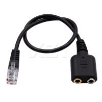 25cm Dual 3.5mm Audio Jack Female to Male RJ9 Plug Adapter Convertor Cable for PC Computer Headset for Cisco 6921 ephone