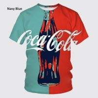 【Hot Sale Fashion Coca-cola 3d Printing T-shirt Mens Cool Short Sleeve Round Neck T-shirt