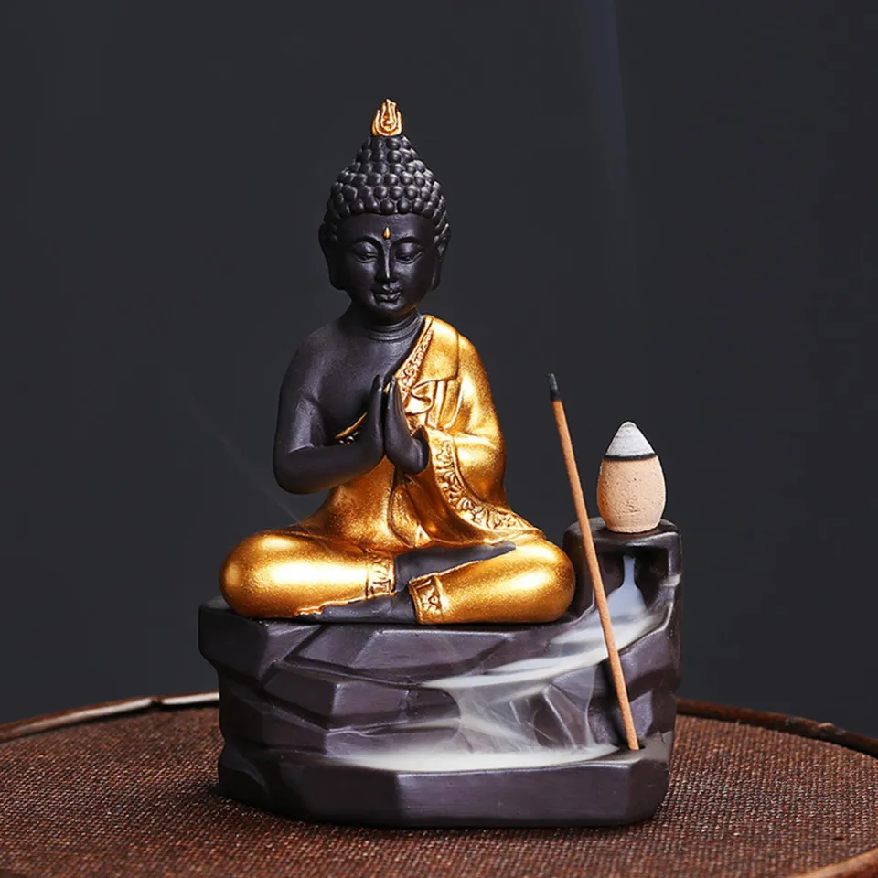 BolehDeals Buddha Incense Holder, Collectibles Ancient Home Decor Seated  Buddha Statue Censer for Desktop Living Room home Office Decoration | Lazada