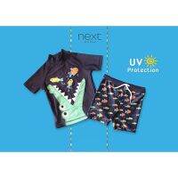 ✅ [6-9M] Next 2 Pcs Crocodile Swim Set UV Protection ชุดว่ายน้ำ  2 ชิ้น ลายจระเข้ ป้องกันแสงแดด