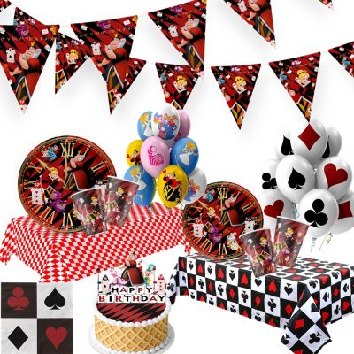 【CW】ﺴ₪  In Birthday Decoration Childrens Tableware for Fork Paper Plate Cup Cap Flag Supplie