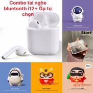 HCM Combo tai nghe bluetooth i12 kèm ốp tự chọn