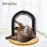 3 In 1 Arch Cat Self Grooming Comb Brush Durable Kitten Scratching Posts Toys For Cats Massage Steady Antislip Wood Base