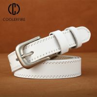 Women Genuine Leather Belt Fashion High Quality Vintage Luxury Brand Waistband Pin Buckle Brown Solid Color Belt Ladies DT025 Belts