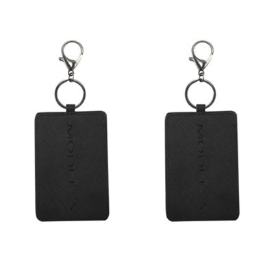 2 PCS Key Card Holder For Tesla Model 3, Anti-Dust Light Leather With Keychain For Tesla Model 3 Parts Accessories Black