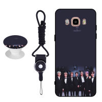 BTS เคสโทรศัพท์สำหรับ Samsung Galaxy J7 2016/J710ซิลิคอนนุ่มกรณีที่มีรูปแบบเดียวกันแหวนและเชือก