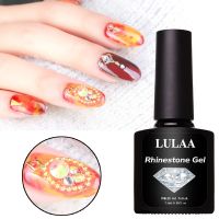 【lz】❉  LULAA-Cola Adesiva Rhinestone Resina Curável Transparente Forte Pegajoso UV LED Gel Polonês Nail Art TSLM1 1 Garrafa 7.5ml