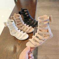 Summer Fashion Girls Sandals 2021 Kids Flat Gladiator Boots Back Bow Roma Kid Shoes Casual Beach Sandals