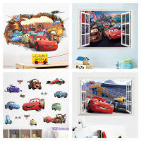 Cartoon Mcqueen Cars Wall Stickers For Kids Room Home Decoration 3d Window Hole Mural Art Boys Decals Diy Anime Movie Posters2023