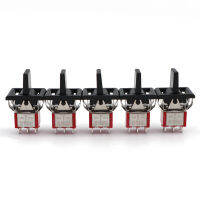 5Pcs SH R8018A DPDT 6Pin Mini Paddle Toggle Switch MOM-OFF-MOM Momentary 3 Position