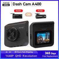 70mai Dash Cam A400 1440จุดความละเอียด70mai A400รถ DVR Dual C Hannel ด้านหน้าและด้านหลังสายตาเวบ APP ควบคุมหลาย DVR บันทึกรถ