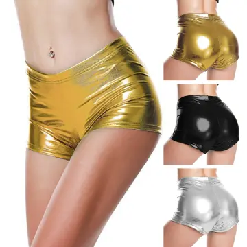 Lady Sexy Faux Leather Shorts Mini High Waist PU Hot Pants Drawstring Slim  Club