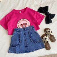 Girls spring 2023 childrens cartoon T-shirt with short sleeves child leisu女童短袖2023春装儿童卡通T恤小童休闲打底衫装上衣潮T818z