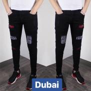 QUẦN BAGGY JEAN NAM CHẤT BÒ ĐEN TÚM GẤU JOGGER UNISEX IN CHỮ HÀN QUỐC CAO