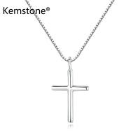 Kemstone Sterling Silver 925 Crossสร้อยคอพร้อมจี้หญิงเครื่องประดับของขวัญผู้หญิง