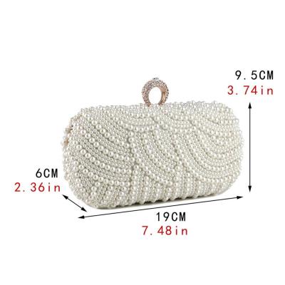 Beaded Diamonds Women Evening Bags Vintage Embroidery Small Pearl Day Clutch Shoulder Chain Handbags Rhinestones Purse