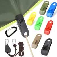 Camping Tent Tarp Clips Awning Clamp Tent Canopy Clip Buckle Wind Rope Clamps Reusable Awning Rope Camping Accessories