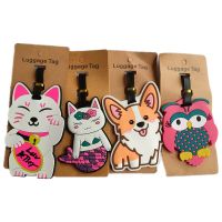 【DT】 hot  Cartoon Cat Owl Mermaid Luggage Tags Suitcase Holder Travel Accessories ID Addres Silica Gel Portable Label Dog Baggage Tag