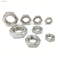 ﹍✿ 2/25pcs M2.5 M3 M4 M5 M6 M8 M10 M12 M14 M16 304 A2-70 Stainless Steel Flat Hex Hexagon Thin Nut Jam Nut DIN439 GB6172