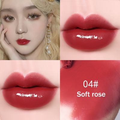 Cherry Pink Lip Plumper Gloss Crystal Jelly Oil Lip Tint Korean Long lasting Waterproof Lipstick Lips Plumper Moisturizing Shiny