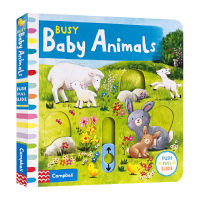 Busy baby animals English original childrens early education enlightenment organ operation activity cardboard book parent-child interactive game picture book English book